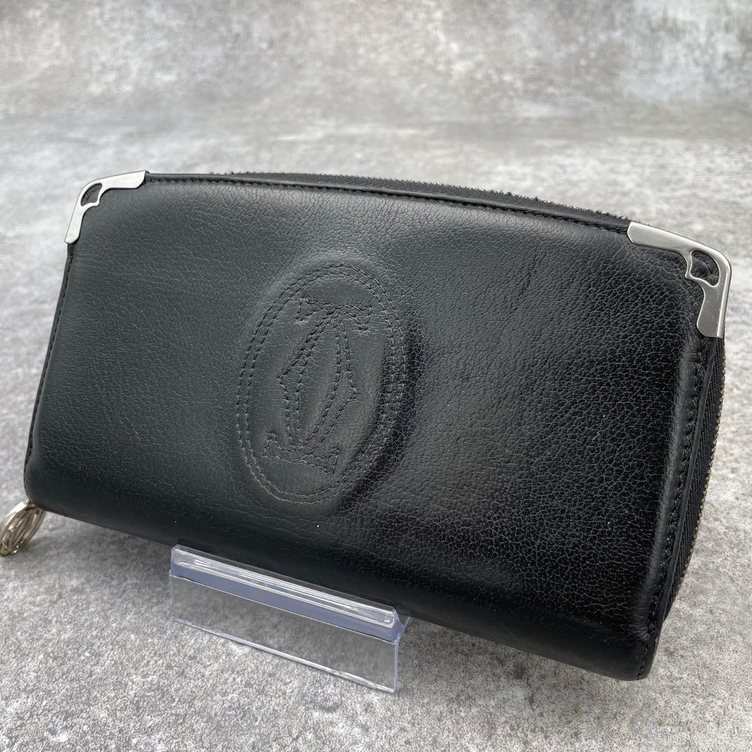 Cartier　カルティエ　長財布　黒　ブラック　レザー　ラウンドファスナー カルティエ 長財布 マルチェロ ラウンドファスナー レザー Cartier 黒