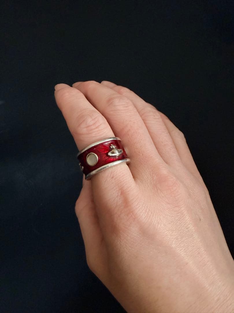 ヴィヴィアンウエストウッド オーブリング レッド M エナメル