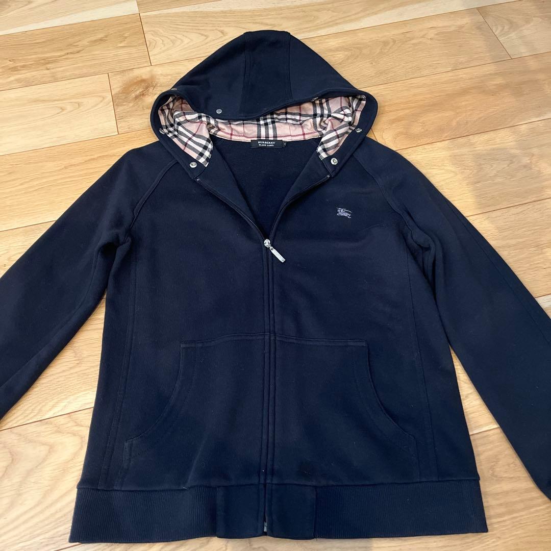 超美品】バーバリー ブラックレーベル フード付き ジップアップ