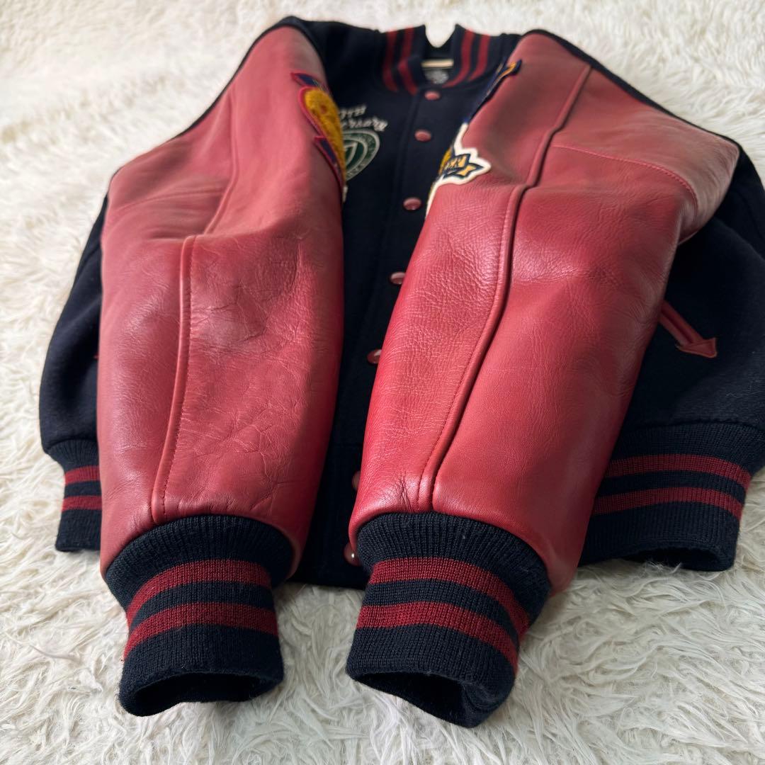 激レア•良品】VAN JACKET スタジャン 70周年 紺×赤 袖レザー L - メルカリ