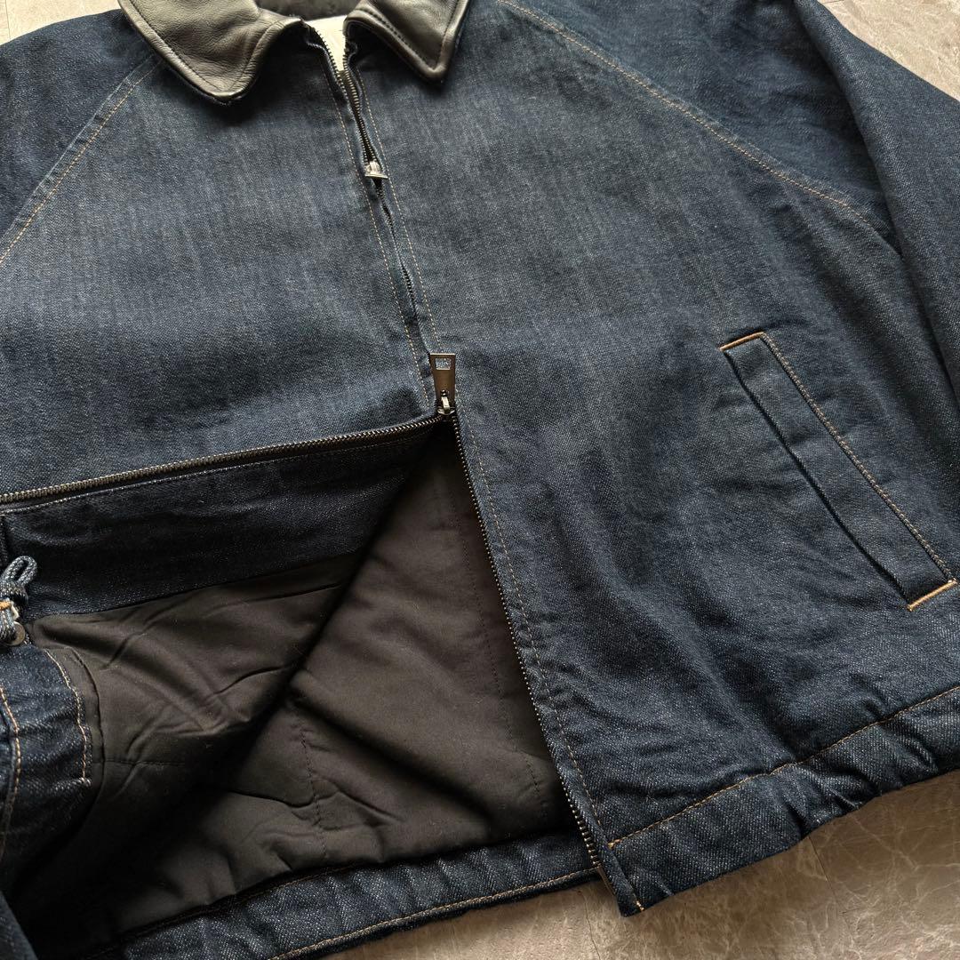 ZARA 短丈 襟レザーデニムジャケット 完売品 - メルカリ