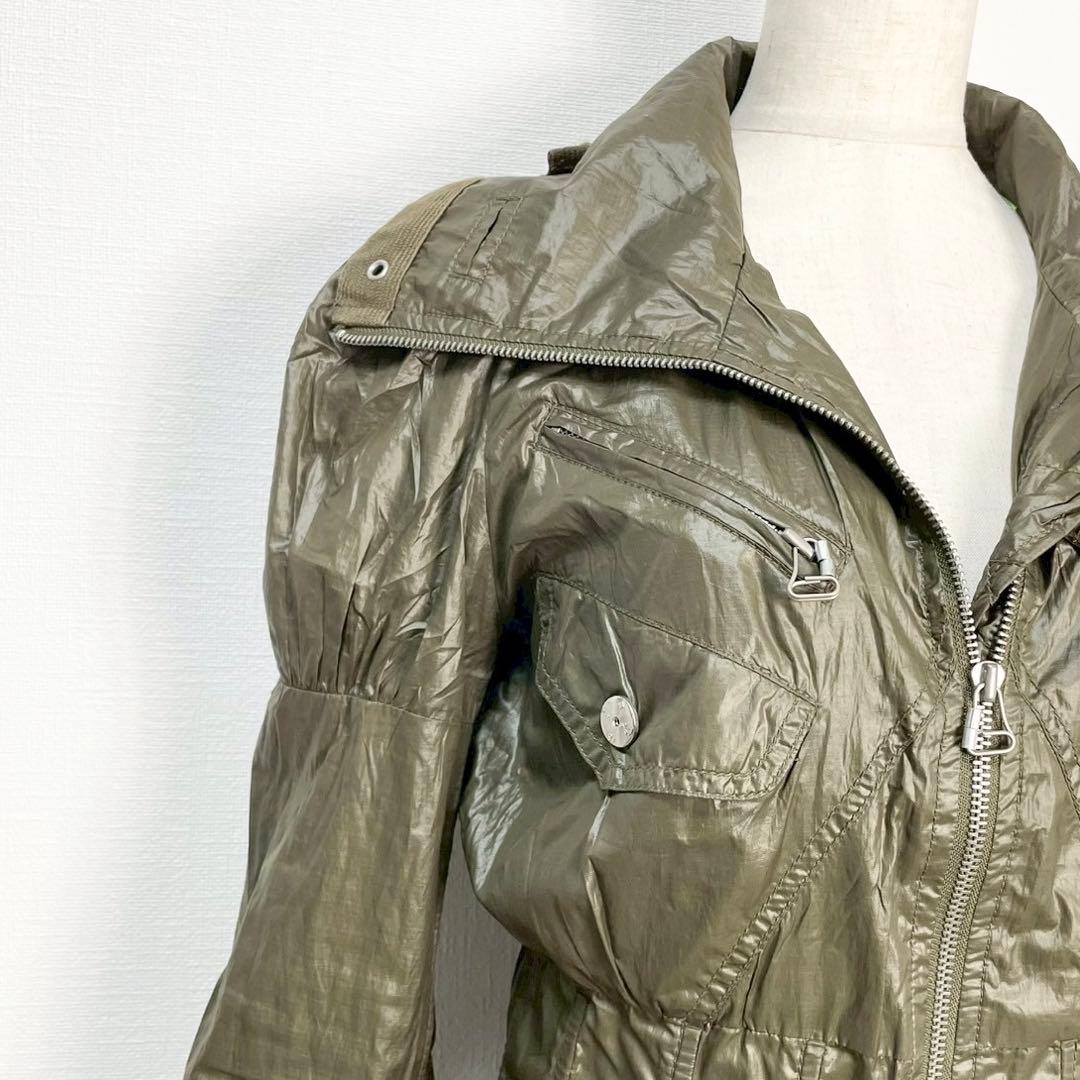 y2k✨️ 00s DIESEL ダブルジップ ナイロン コルセット パーカー