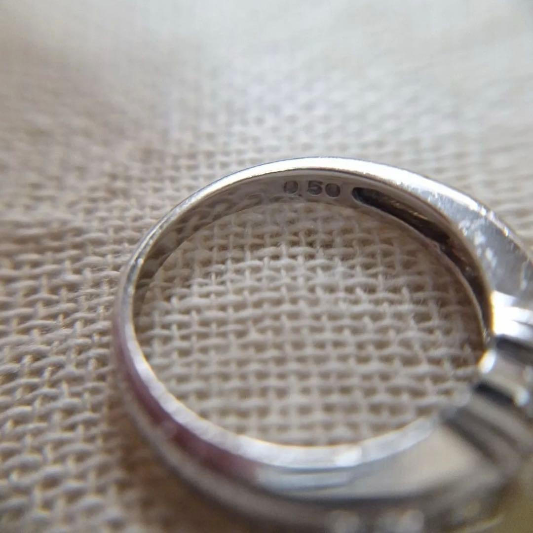 PT900 ダイヤ 0.5ct ハーフエタニティ リング