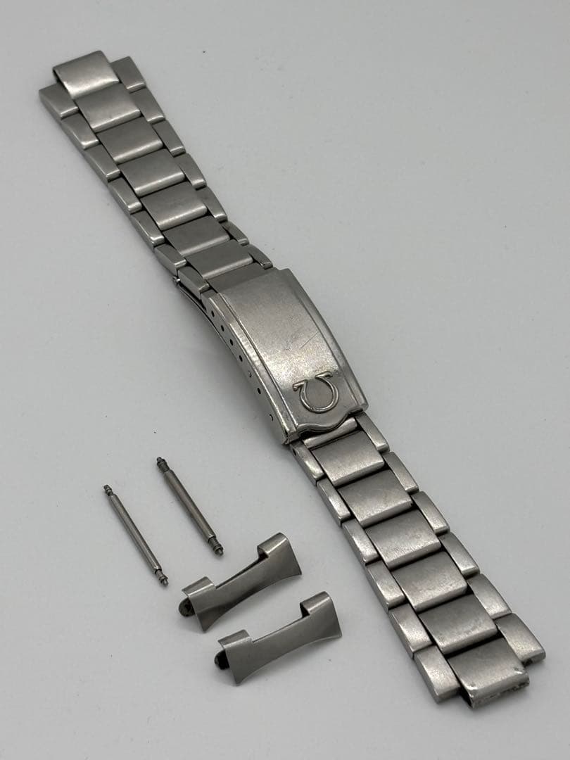 オメガ 純正ブレス ベルト 取付幅 18mm【1168】FF605 バネ棒付き オメガ ヴィンテージブレス 1168/605 取付幅約18mm ステンレス