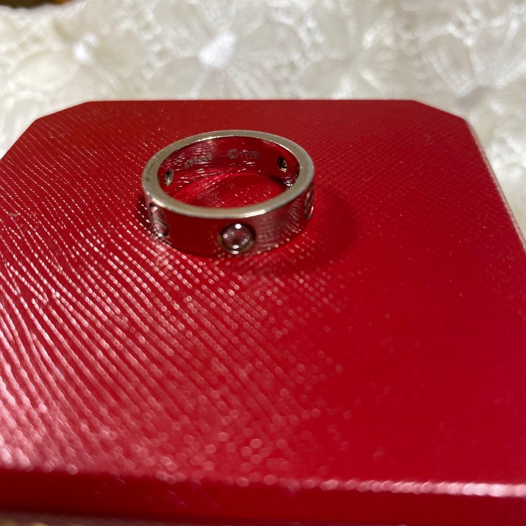 Cartier ラブリングハーフダイヤホワイトゴールド#53（13号） カルティエラブリング ハーフダイヤ #53 レディース K18ホワイト