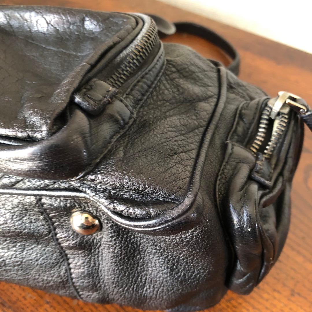 PRADA washed leather hand bag archive