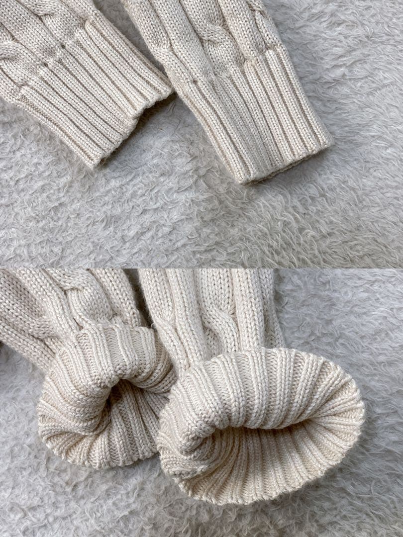 美品✳︎ポロラルフローレン ミルクティベージュ ケーブルニット M 綿