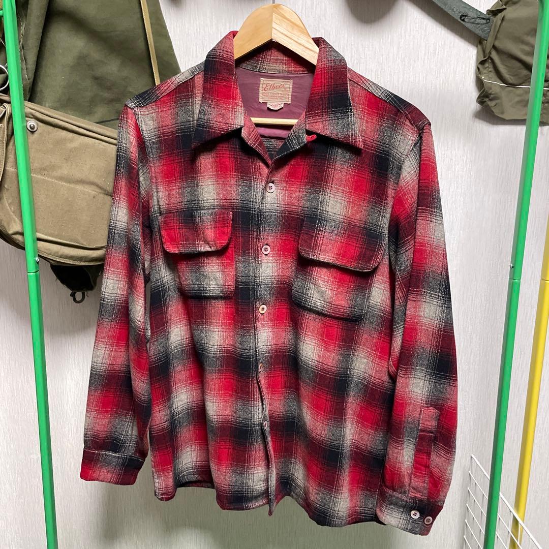 ヴィンテージ！！好配色！！50s 60s オンブレ チェック ウール シャツ