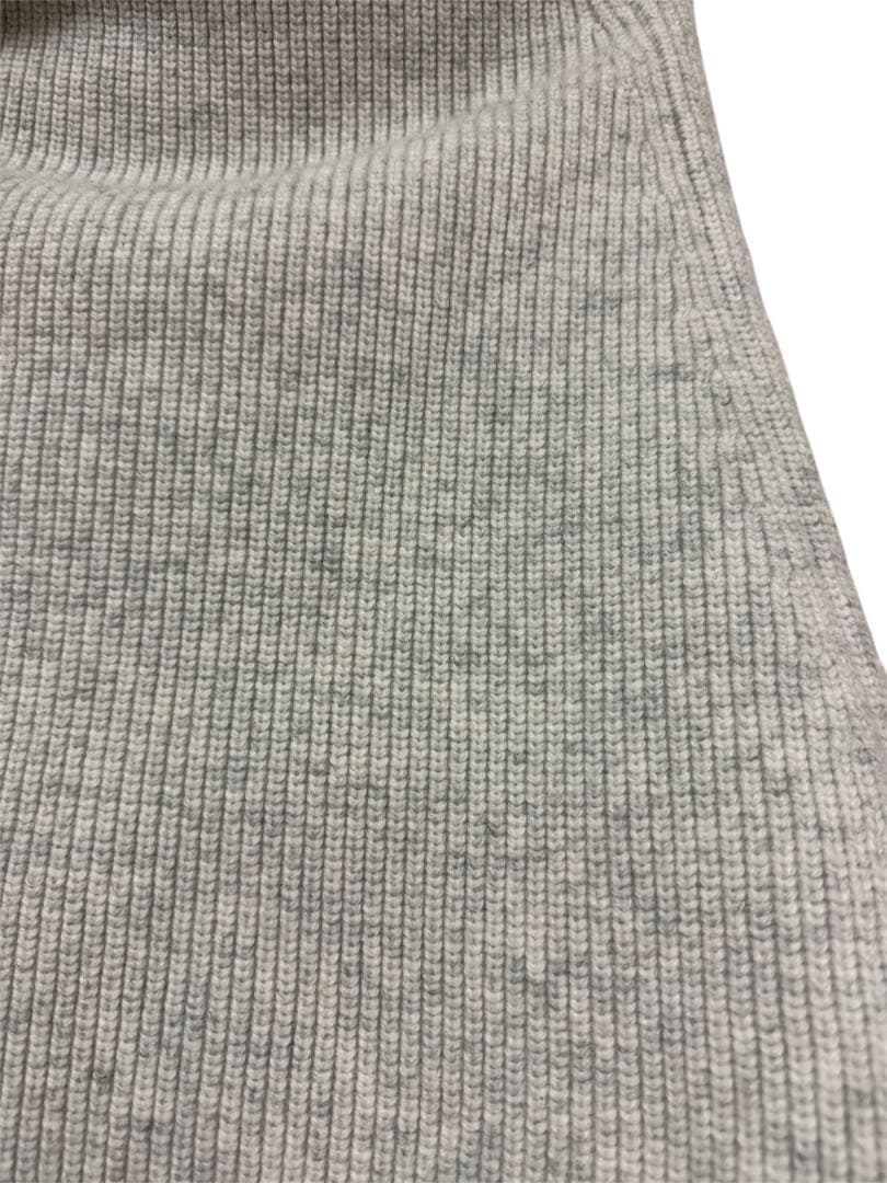 美品 APstudio カシミヤ混 リブニットケープネック ウォーマー ホワイト