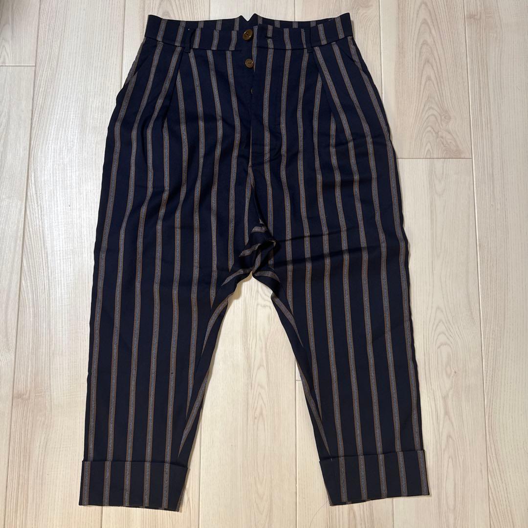 Vivienne Westwood スラックス 46サイズ ネイビー ストライプ 美品 Vivienne Westwood ヴィヴィアン ストライプパンツ オーブ - メルカリ