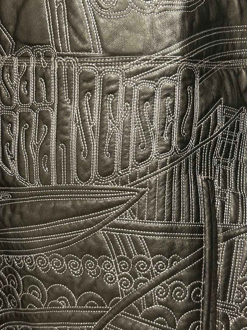 レア 刺繍 レザージャケット 自由の女神 pelle pelle ペレペレ - メルカリ