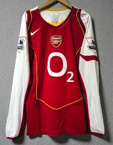 04/05 アーセナル ホーム 長袖 ユニフォーム ベルカンプ 10番 アーセナル 2005-06 Nike ホーム長袖 PLバッジ付き #10 BERGKAMP