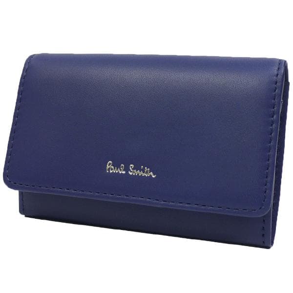 ポールスミス ネイビー 紺 アーティストストライプ クラシックレザー