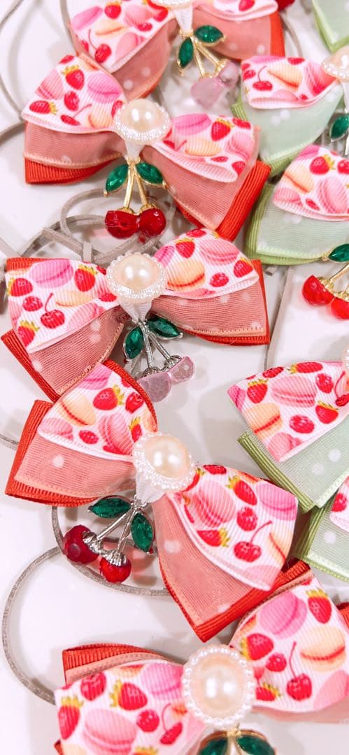 現品限り さくらんぼ オーガンジー トリミングチョーカー 10個 127