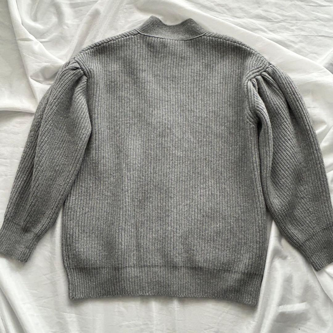 週末セール【Cygne】Raymond ボリューム袖 ロングカーディガン グレー