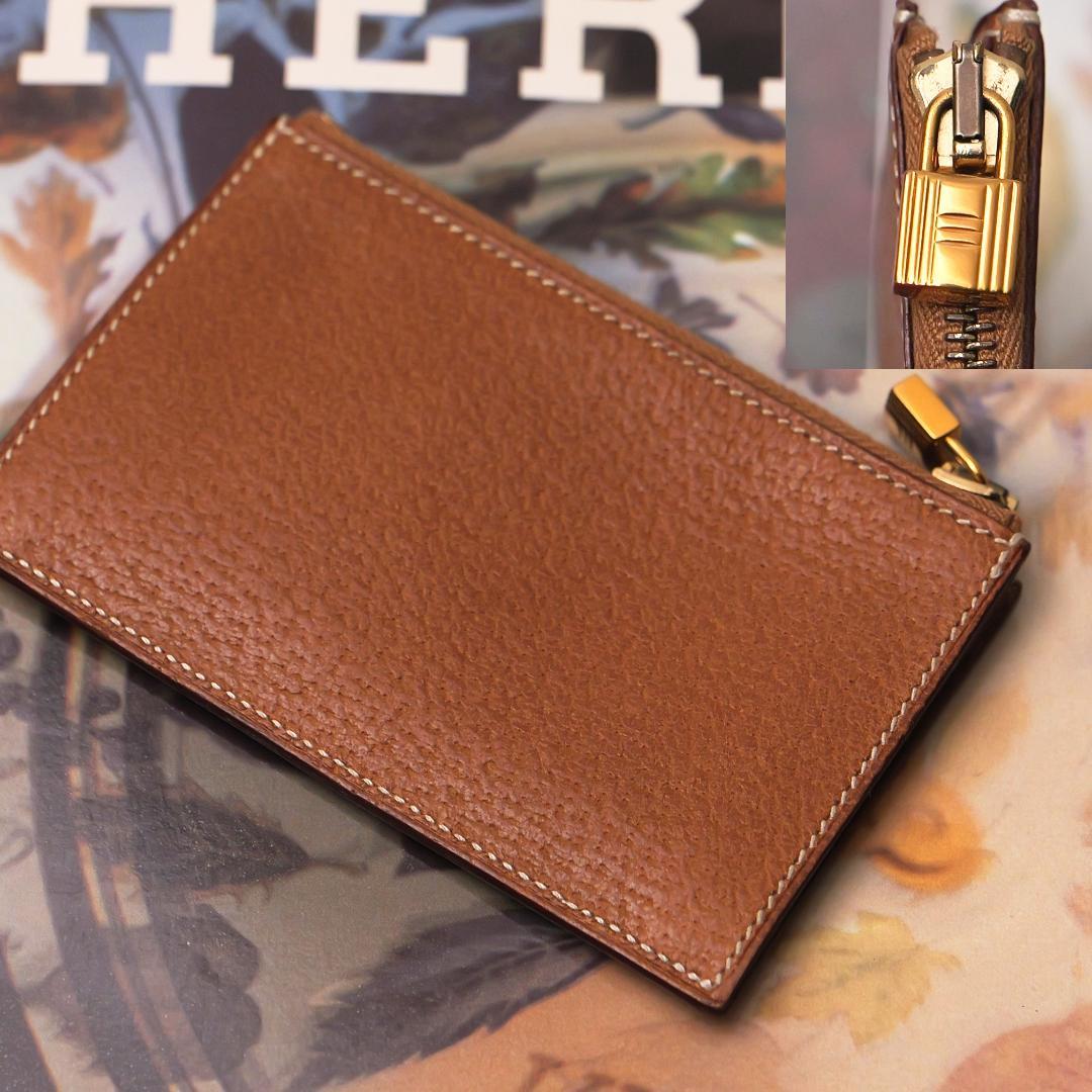 【美品珍品】エルメス ケース ポーク Le Verone ブラウン カデナ 美品珍品】エルメス コインケース ポーク Le Verone ブラウン カデナ