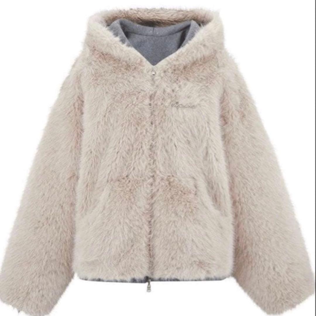 andwang kirakira 2way fur zip up パーカー - メルカリ
