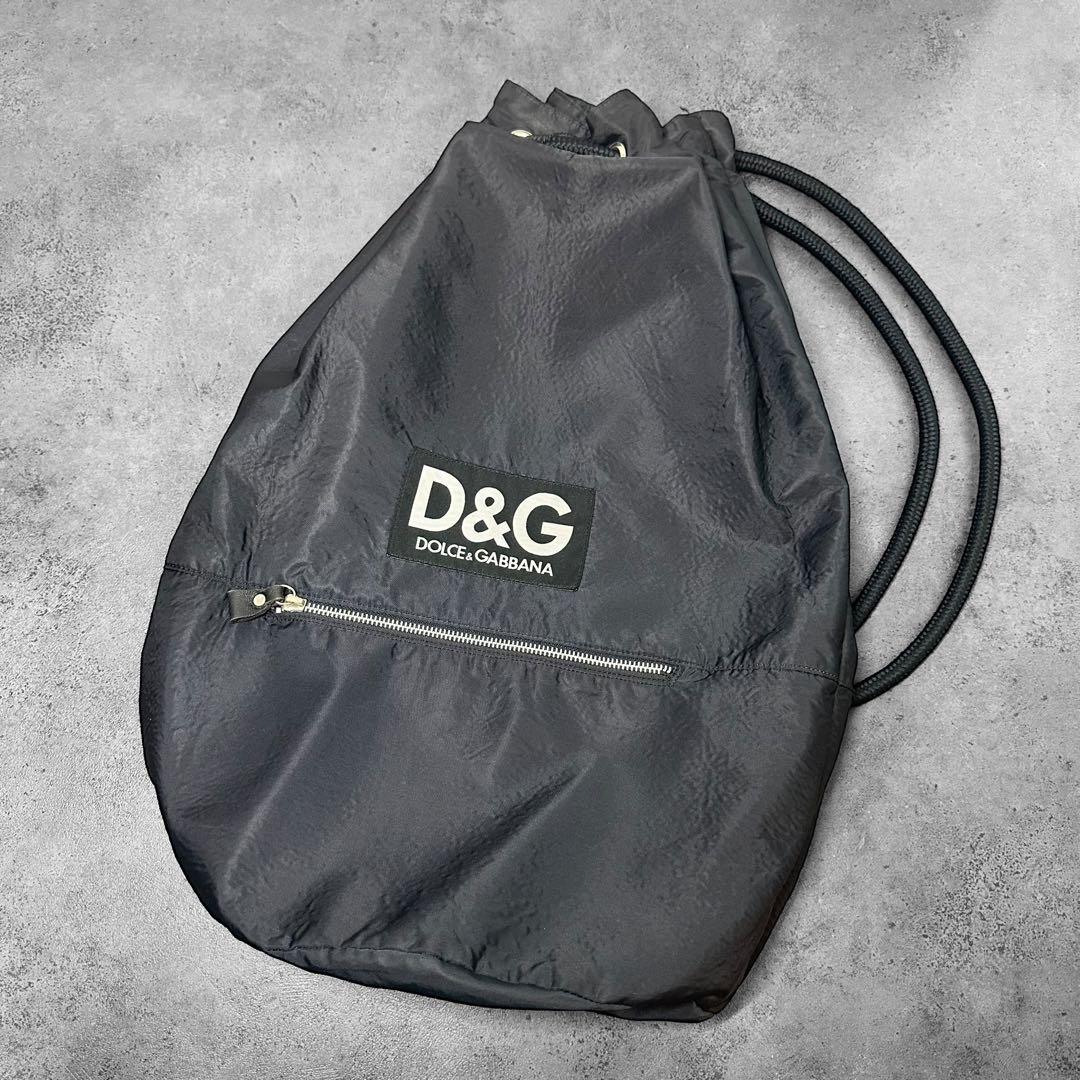 DOLCE&GABBANA ロゴ 巾着 ナイロン ラージ ショルダーバッグ