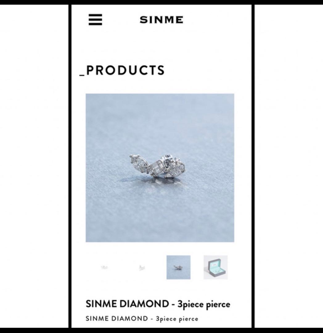 SINME DIAMOND 石田百合子着　ダイヤモンド 3ピースピアス Sinmeダイヤモンド 3ピースピアス (石田ゆり子さん着用)330000円