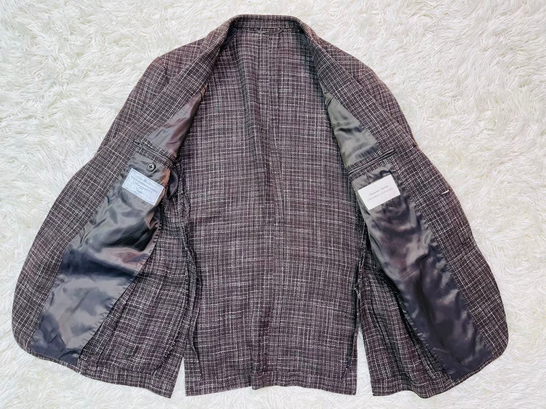 シルク×リネン】ユニバーサルランゲージカノニコ生地ツイードブレザー46