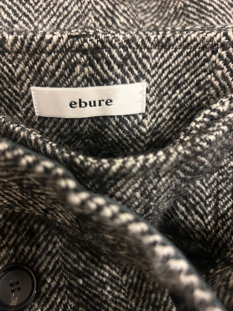 エブール ebure ヘリンボーン ダブルボタン フレアロングスカート 38