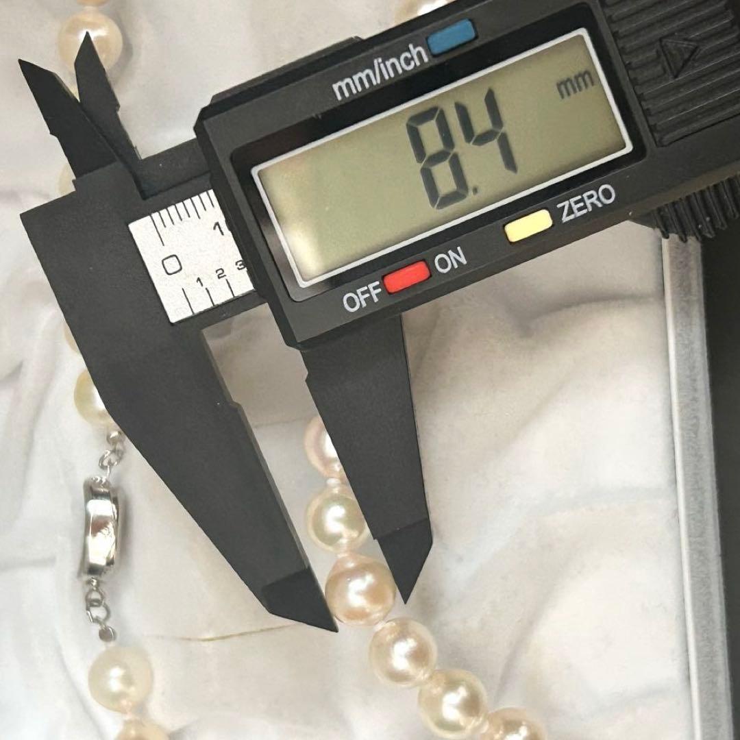 【テリ強】あこや ネックレス セミラウンド 本真珠 約8.0〜8.4mm