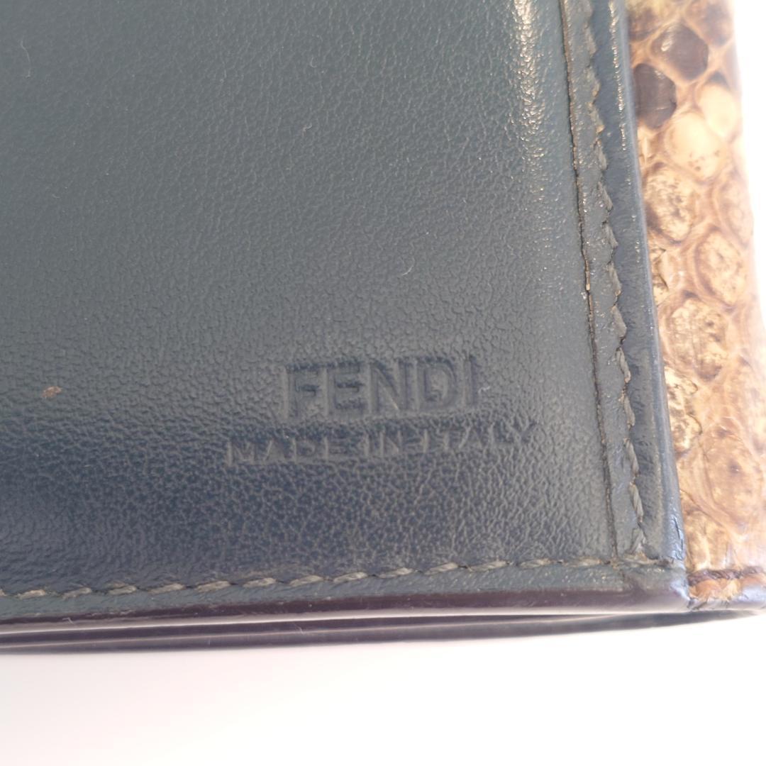 美品】FENDI フェンディ パイソン ピーカブー ターンロック 3つ折り