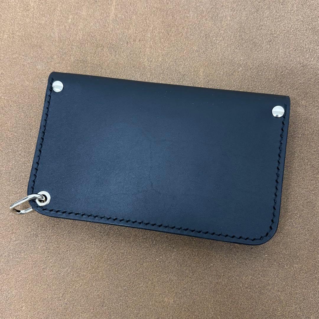 トラッカーウォレット ミドル 黒 2層 薄型 ヌメ 姫路レザー - メルカリ