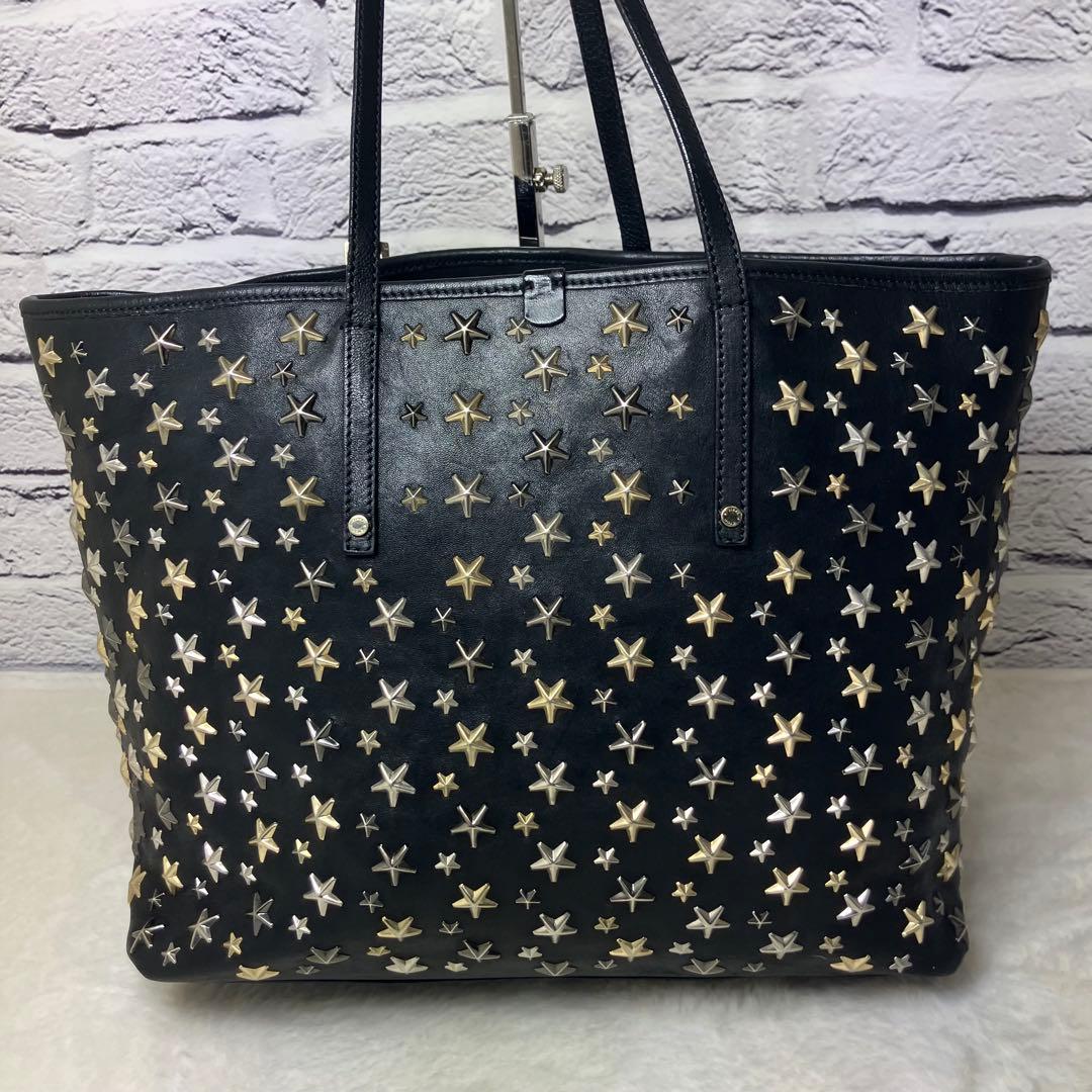 ジミーチュウ✨サシャ スタッズ 星 スター A4 本革 レザー トート
