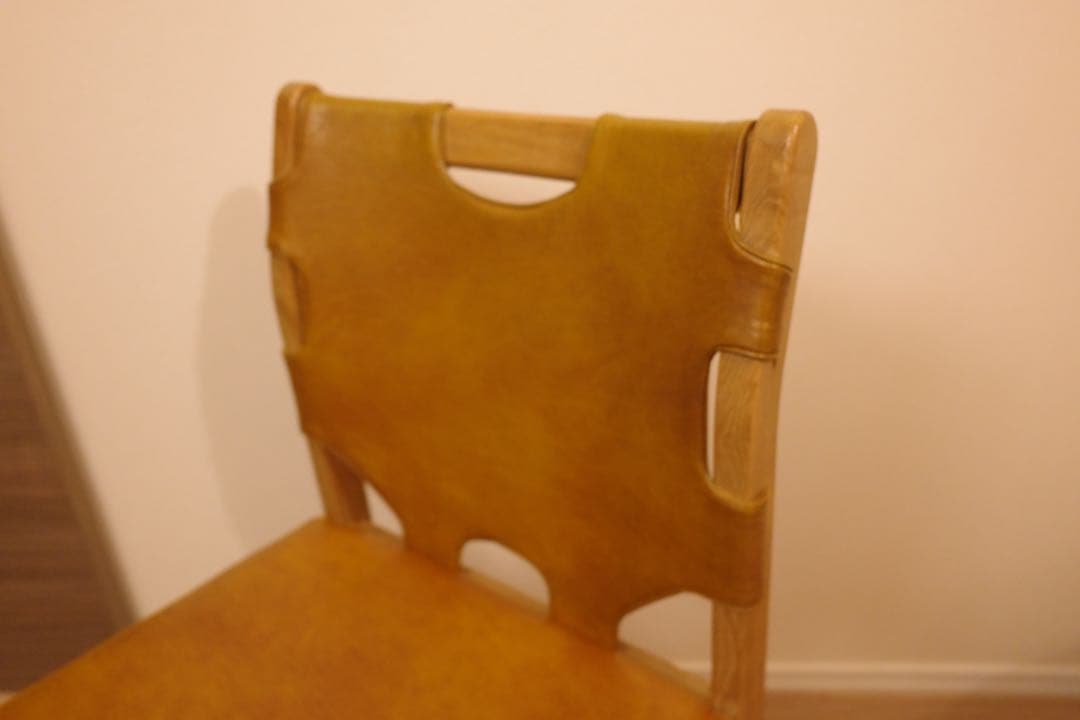 希少】オールドマルニ マルニ木工 孔雀ロゴ/ヴィンテージ レザーチェア