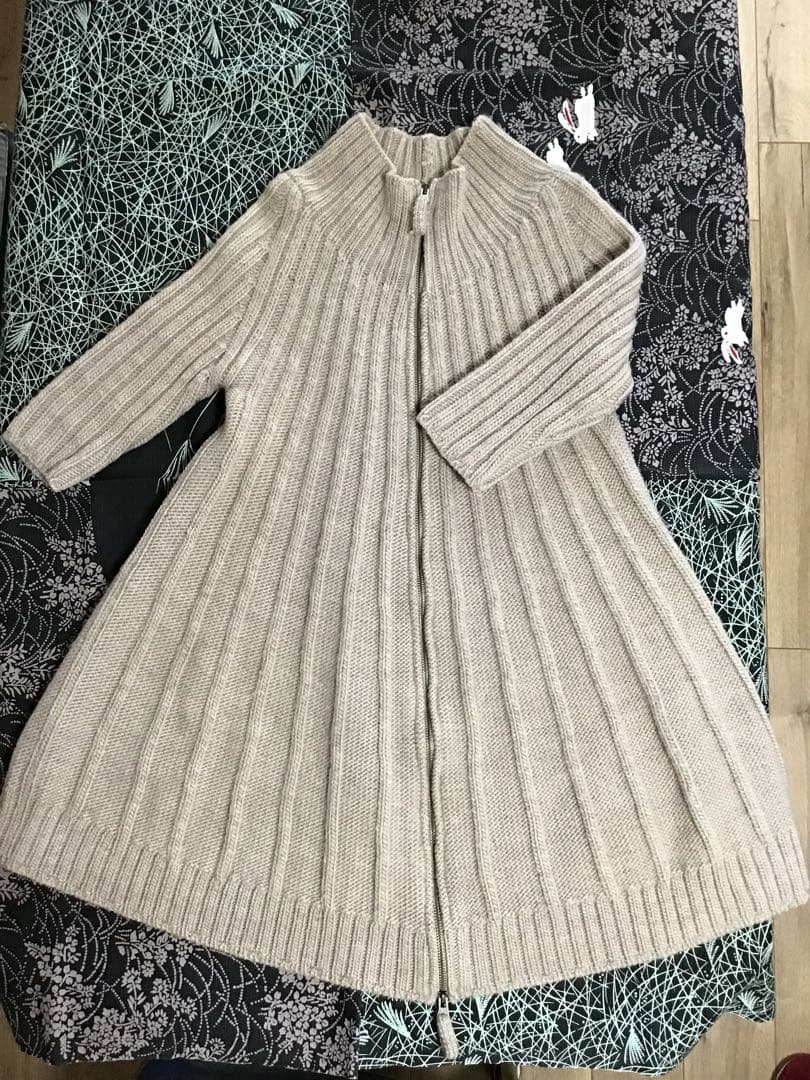 ゴルチエ　 ニットワンピース ジッパー付　40 ベージュ系 ハイゲージ編み長袖ニットワンピースsdpxyf6560 ベージュ – [公式