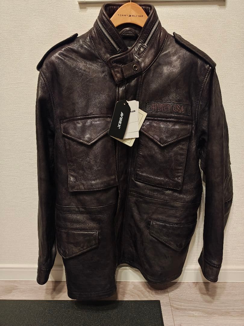 AVIREX ビンテージブラック レザージャケット M 中古・古着通販】AVIREX (アヴィレックス) レザージャケット ブラック