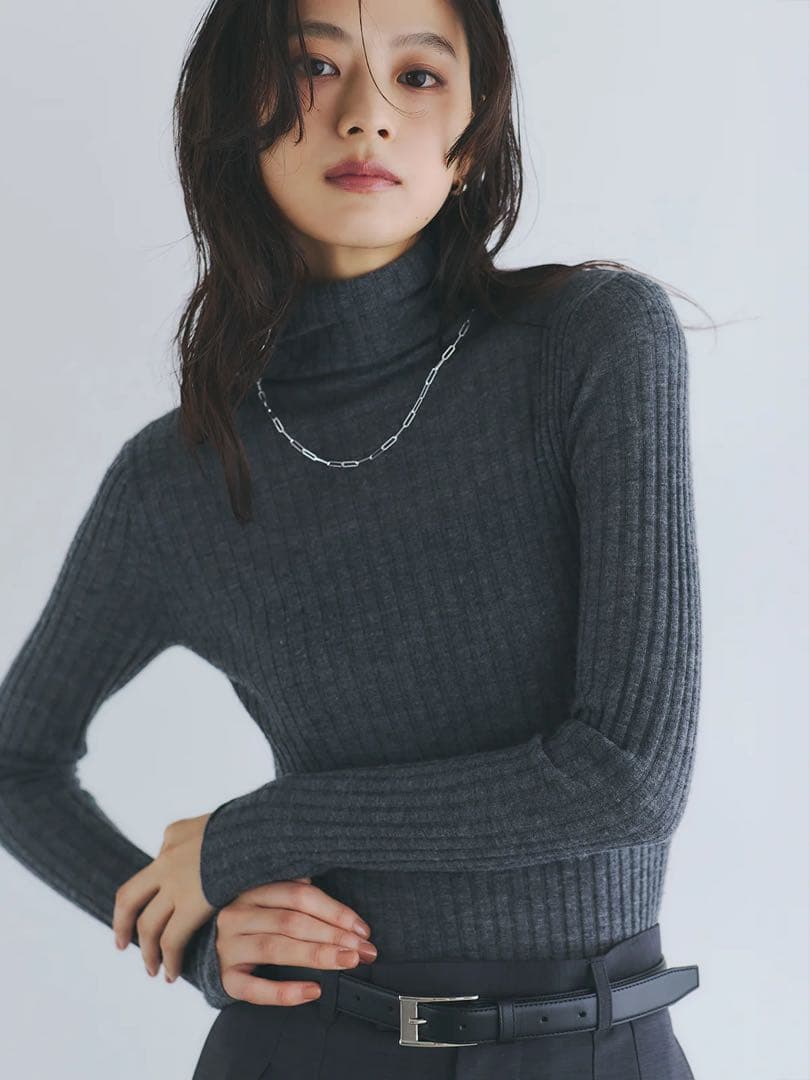 カシミヤ100シアータートルネックプルオーバー anuans アニュアンス カシミヤ100シアータートルネックプルオーバー