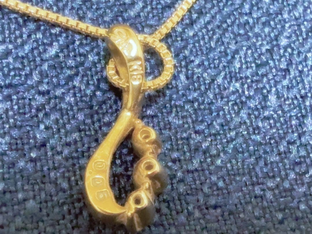 4℃ K18 ダイヤモンドネックレス 0.05ct しずく ゴールド 40cm