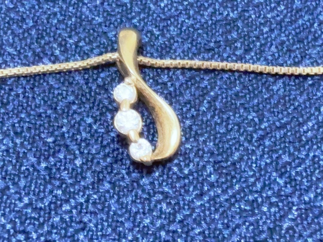 4℃ K18 ダイヤモンドネックレス 0.05ct しずく ゴールド 40cm