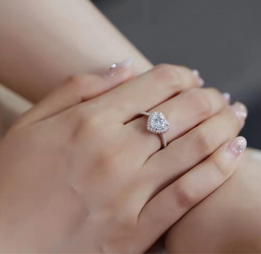 最高品質♡ハートシェイプ モアサナイト エタニティリング 1カラット