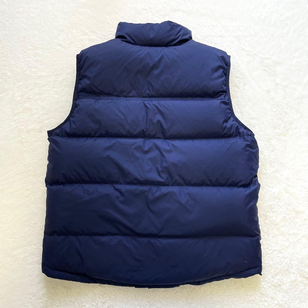 L.L.Bean ダウンベスト 肉厚 ネイビーブルー L 刺繍ロゴ