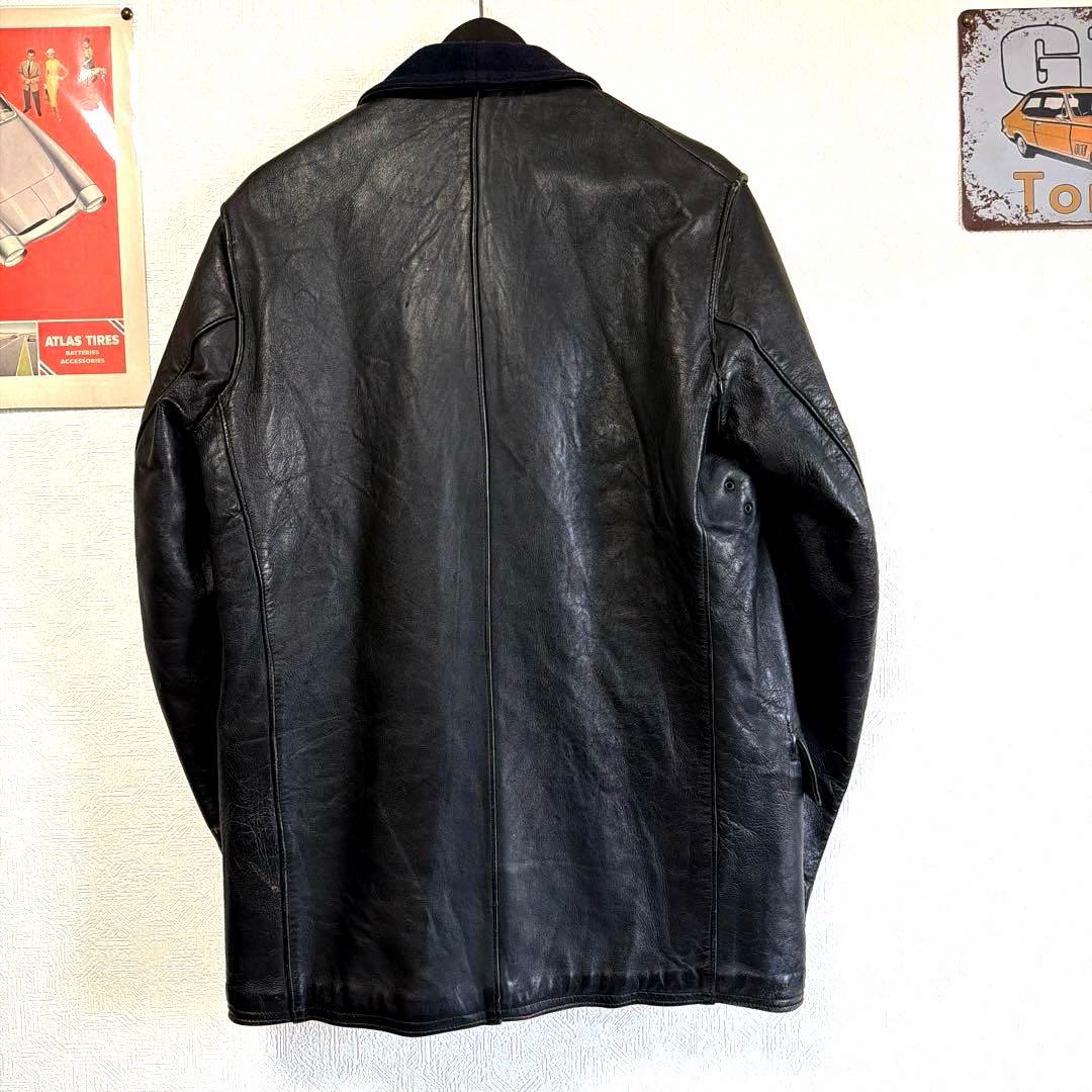 極上 50〜60s コルビジェジャケット レザー フランス ウール襟