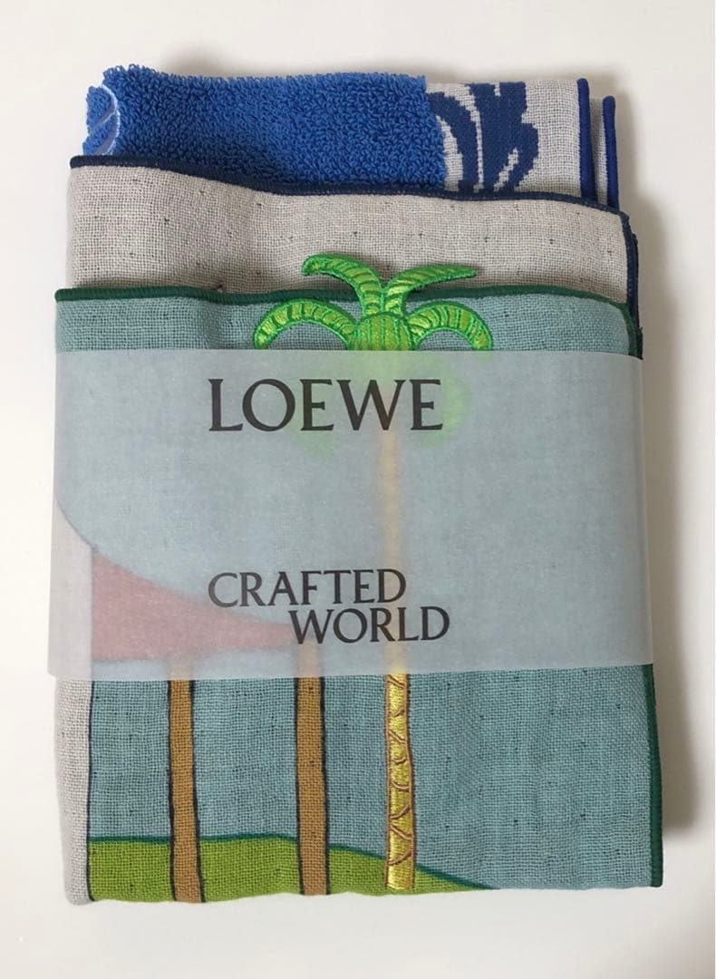 新品未使用 ロエベ LOEWE クラフテッド ワールド展 タオル ハンカチ3枚