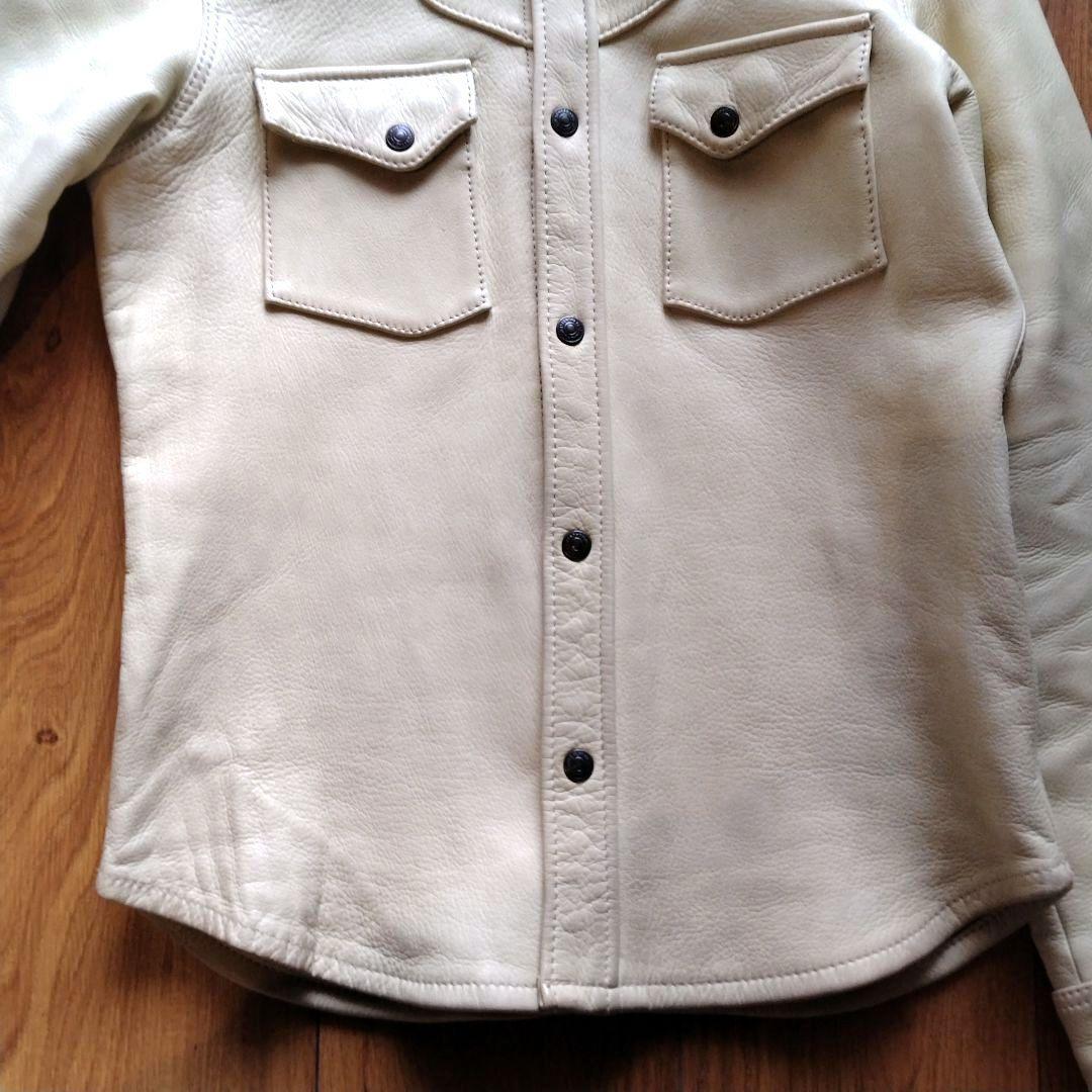 フラットヘッド ディアスキン レザーシャツ 42 XL - メルカリ