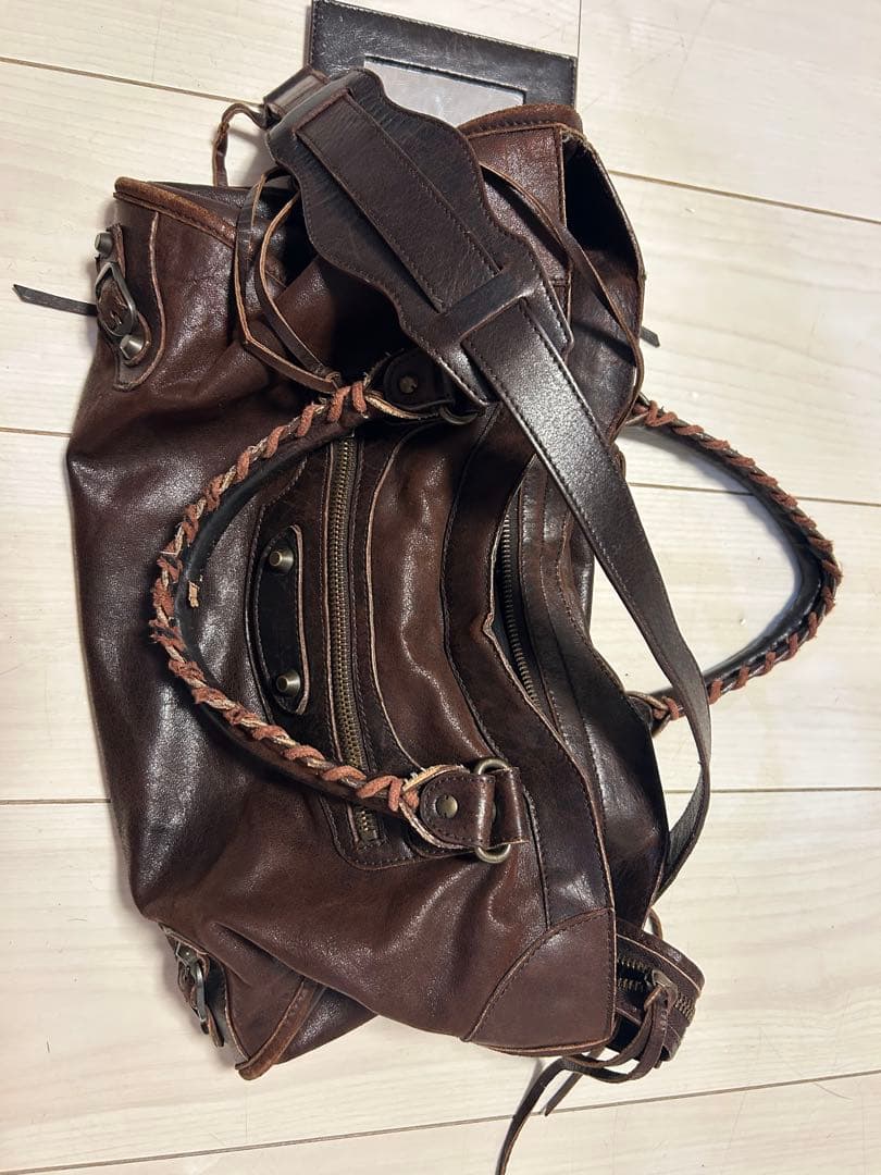 バッグ BALENCIAGA CITY BALENCIAGA 2008 GSH Black and White Motocross City Bag Purse | eBay