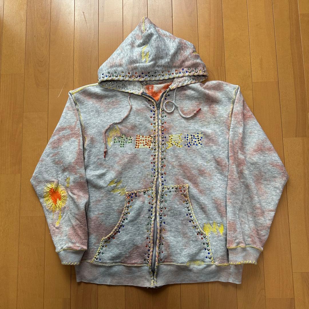 【超希少】中国長城　グレートチャイナウォール パーカー スタッズ リメイク 中国長城The Great china wall スタッズリメイクスウェットXL 【公式通販】