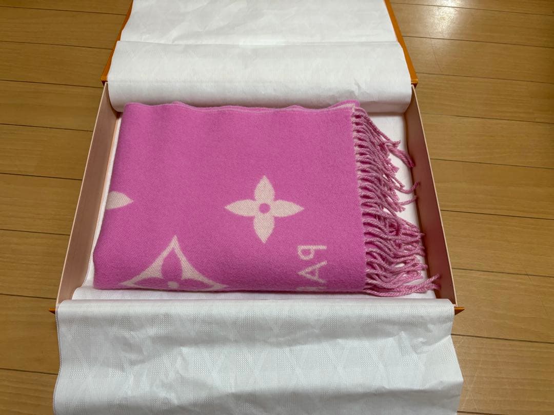 ルイヴィトン マフラー レイキャビック カシミヤ ピンク M76066 美品 LOUIS VUITTON - LOUIS VUITTON ルイヴィトン モノグラム エシャルプ