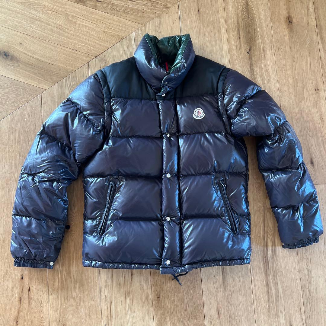 モンクレール　ネイビー×グリーン　ダウンジャケット 2way 中古・古着通販】MONCLER (モンクレール) 2WAYダウンジャケット