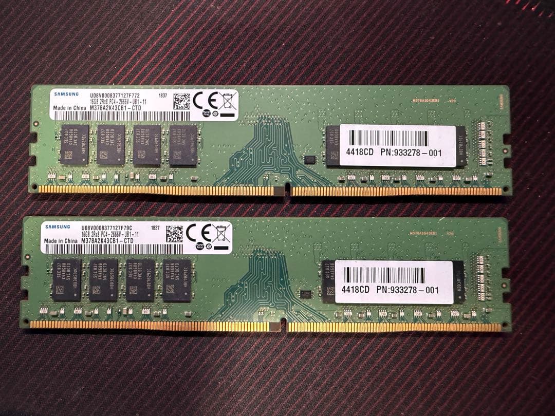 Samsung DDR4 メモリ 2666MHz 16GB 2枚セット 32GB Samsung 16GB DDR4 2666V メモリー 2枚セット 計32GB Samsung DDR4