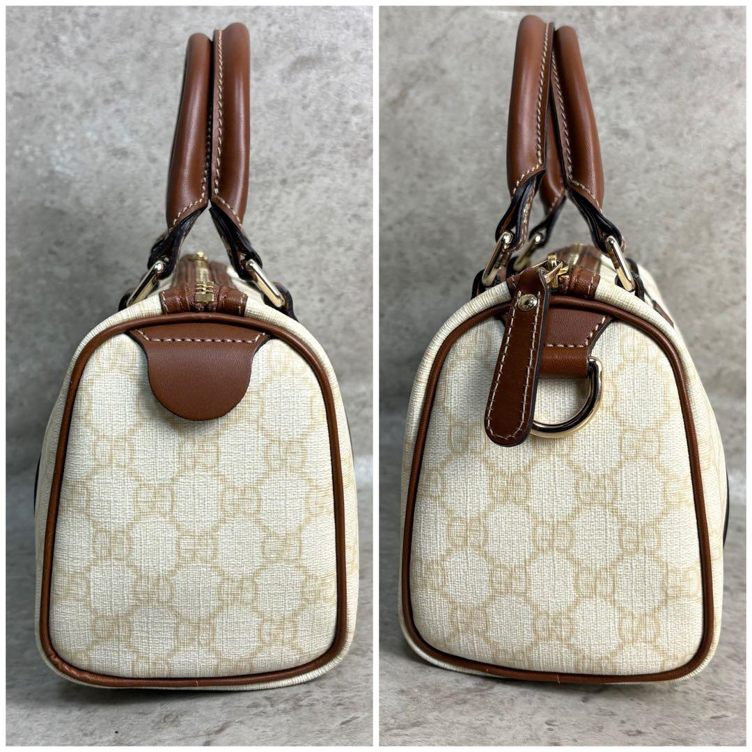 ✨廃盤品✨ グッチ ミニボストンバッグ GGスプリーム ホワイト 白色