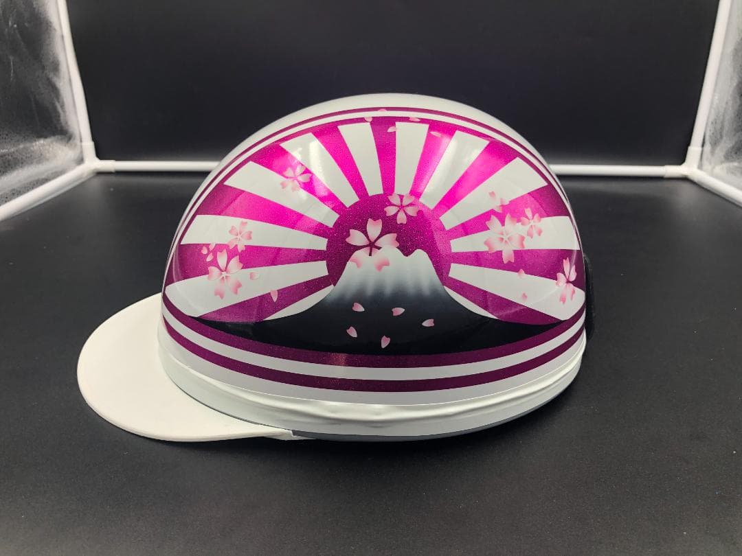 コルク半 カスタム 富士日章 三つボタン ホワイトピンク ラメ 桜 高級