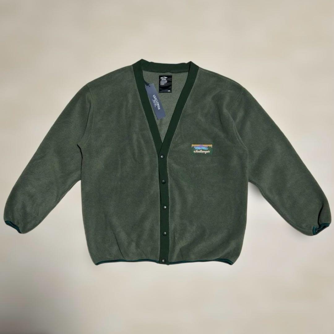 新品・未使用品】CHALLENGER フリースカーディガン オリーブ L