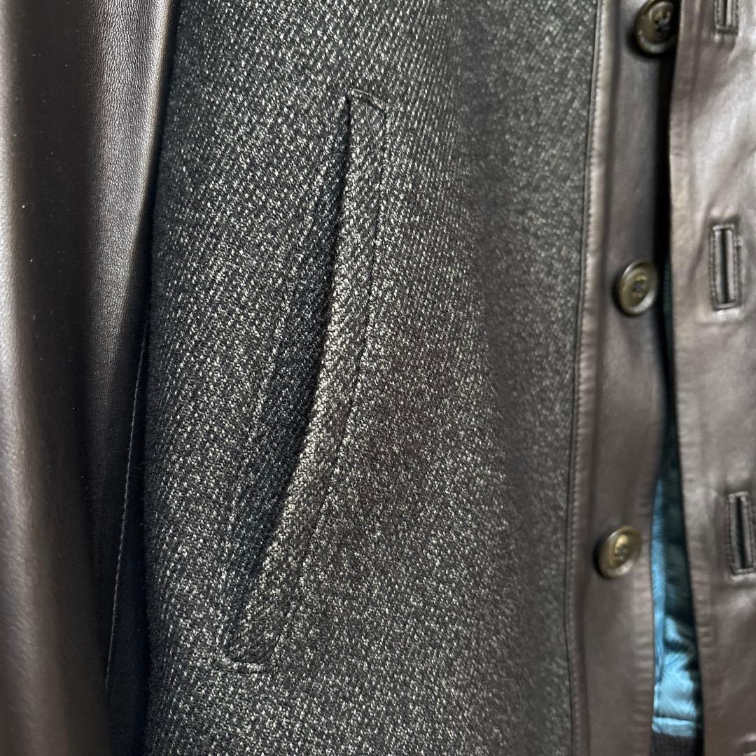 ランバンコレクション レザーウール混合カジュアルジャケット サイズ50