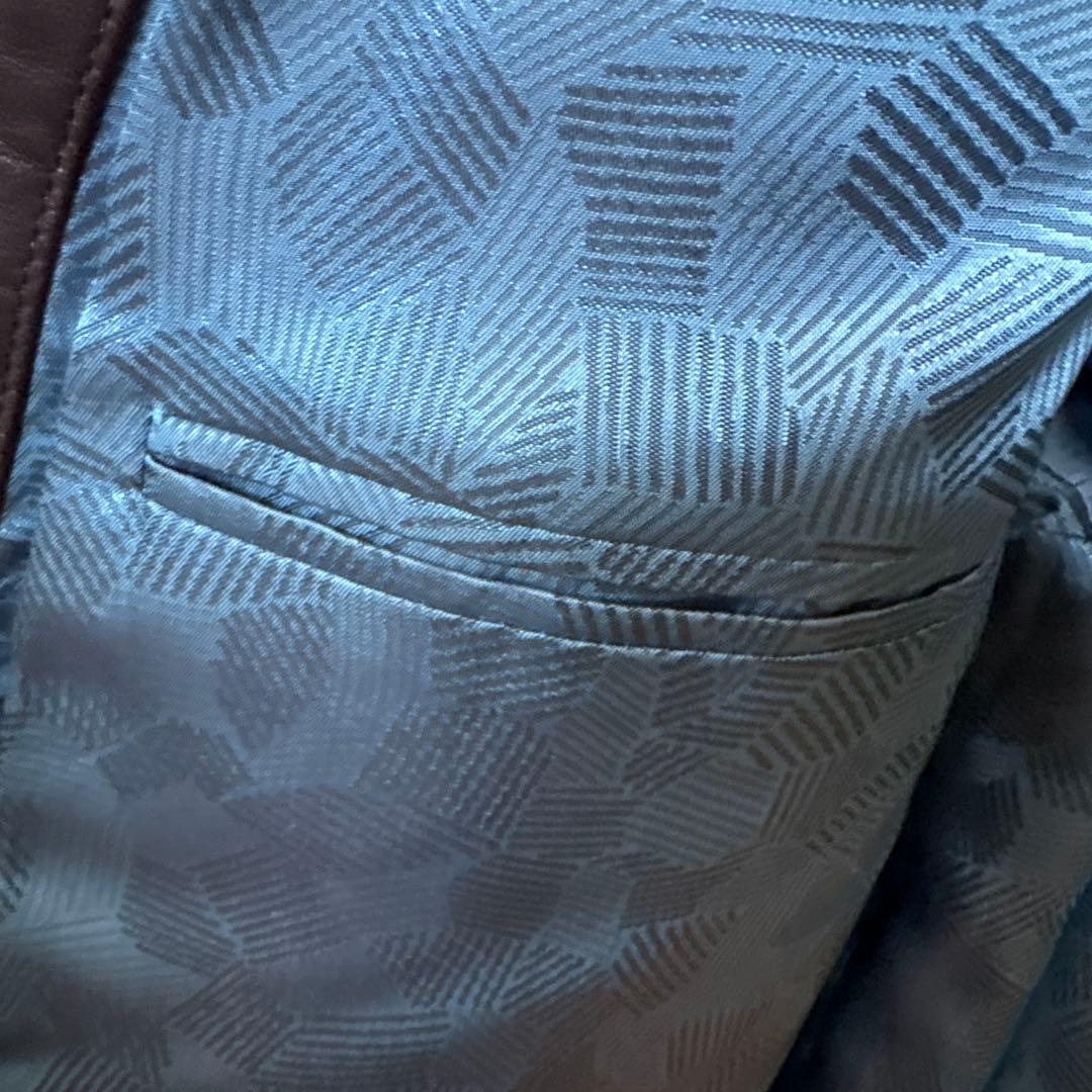 ランバンコレクション レザーウール混合カジュアルジャケット サイズ50